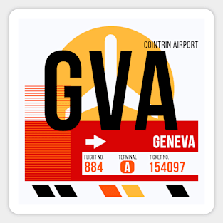 Geneva (GVA) Airport // Sunset Baggage Tag Magnet